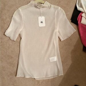 Elodie Cream Fitted Mandarin Collar Blouse